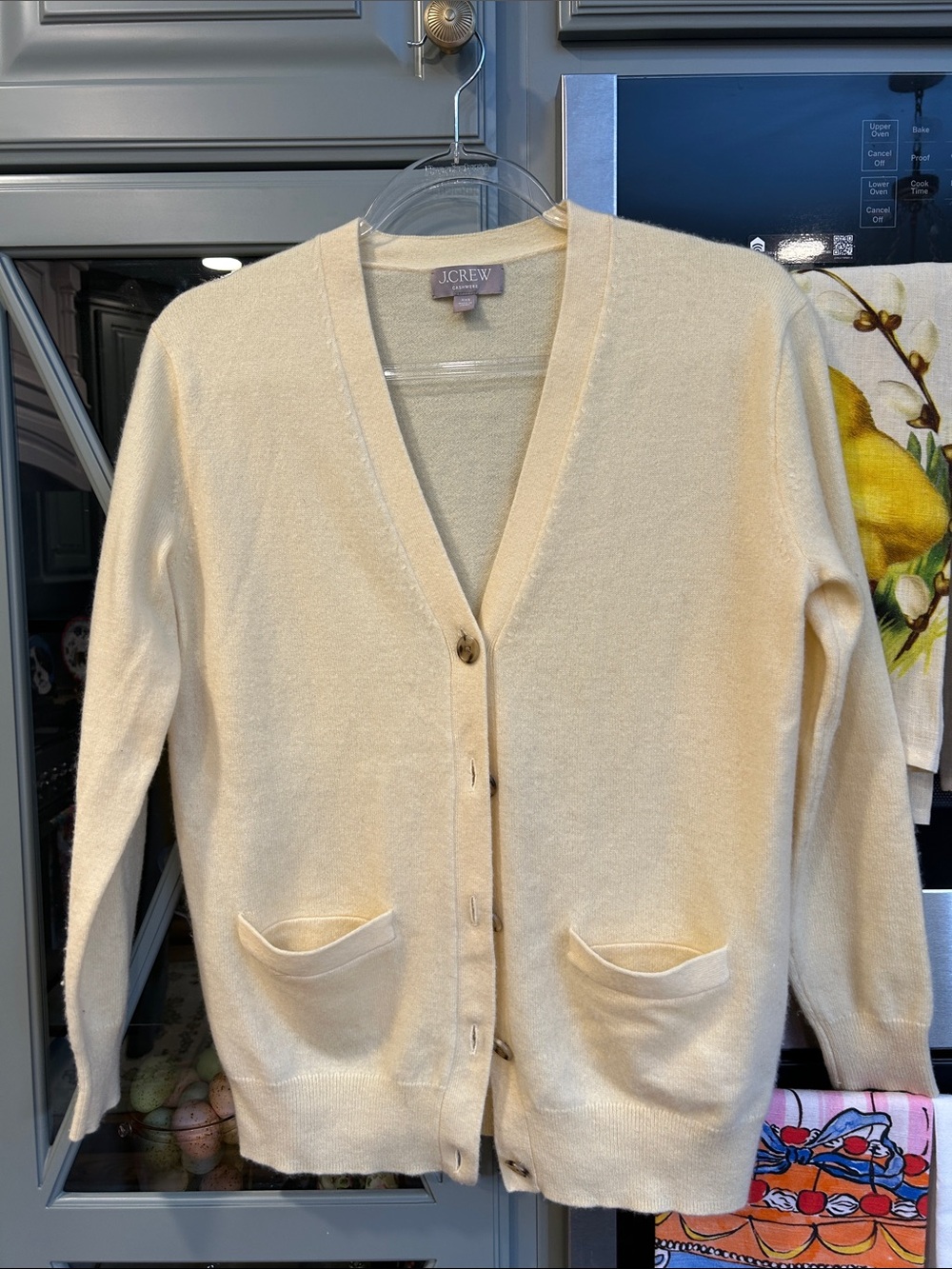 J. Crew Yellow Cashmere Oversized Cardigan XXS